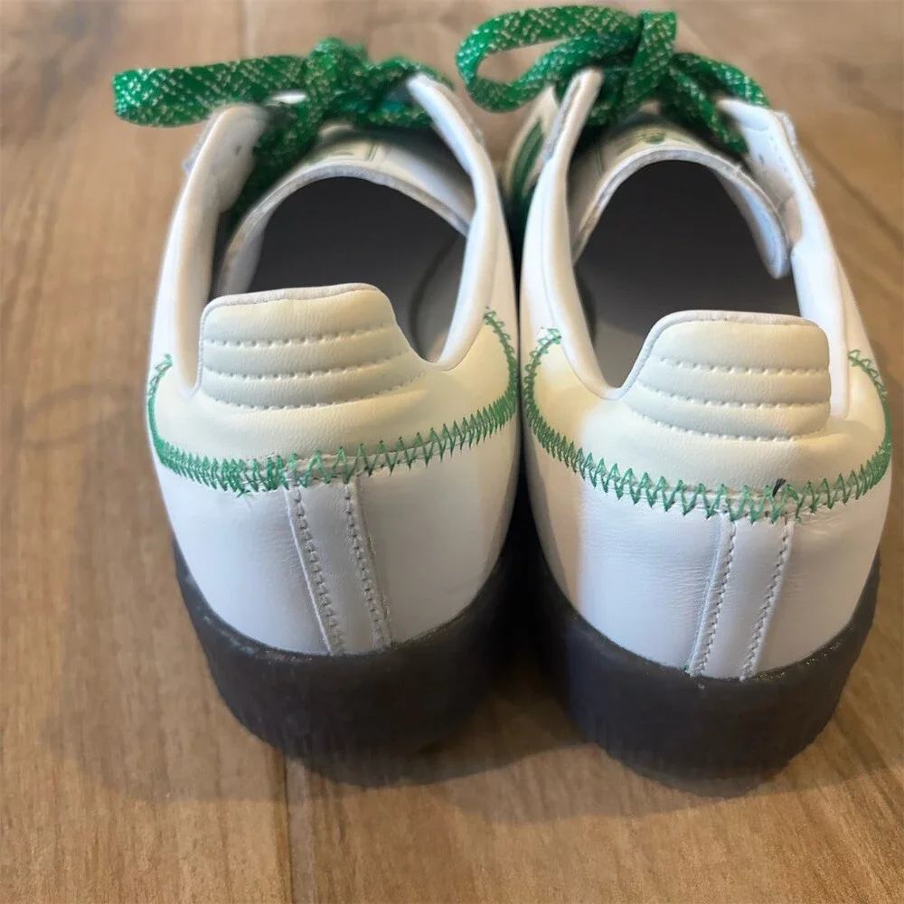 adidas Originals Sambae Samba Womens Low Top Sneakers White Green Gum US 9